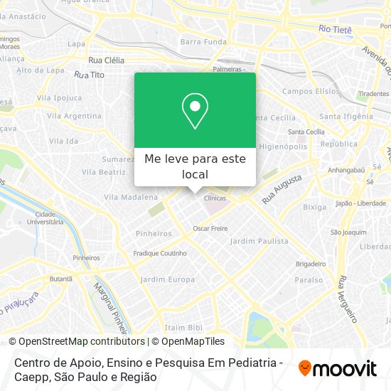 Centro de Apoio, Ensino e Pesquisa Em Pediatria - Caepp mapa