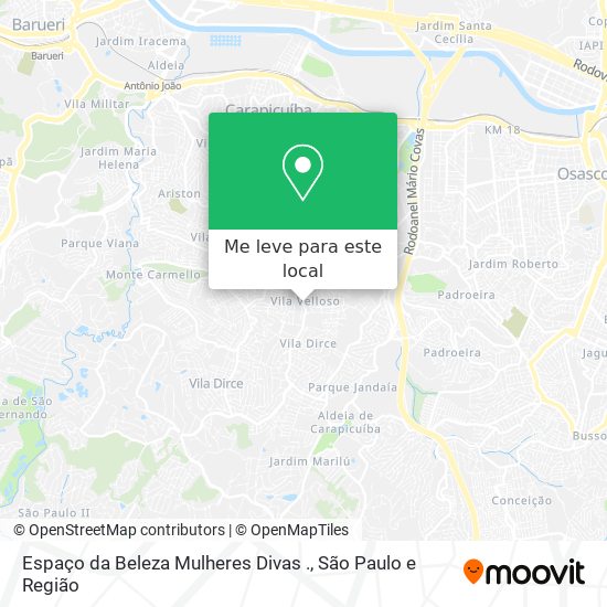 Espaço da Beleza Mulheres Divas . mapa