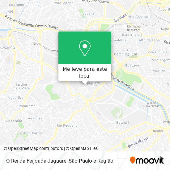 O Rei da Feijoada Jaguaré mapa