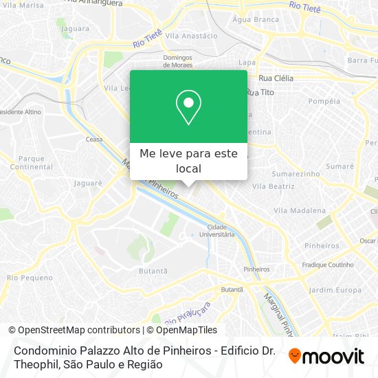 Condominio Palazzo Alto de Pinheiros - Edificio Dr. Theophil mapa