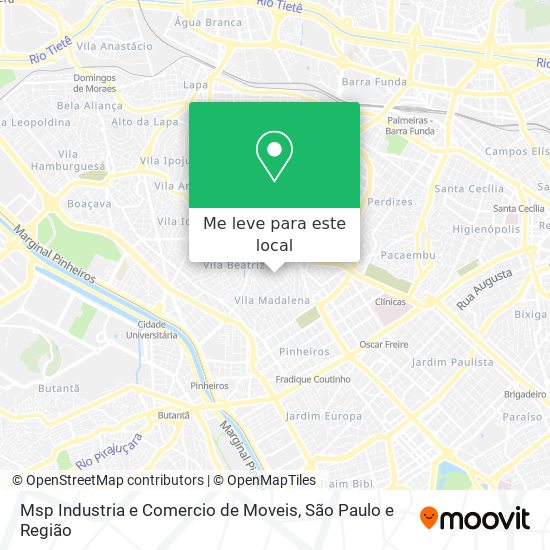 Msp Industria e Comercio de Moveis mapa