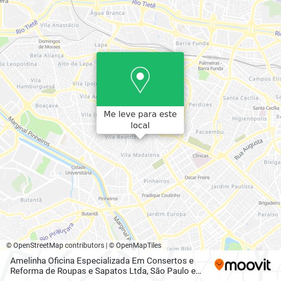 Amelinha Oficina Especializada Em Consertos e Reforma de Roupas e Sapatos Ltda mapa