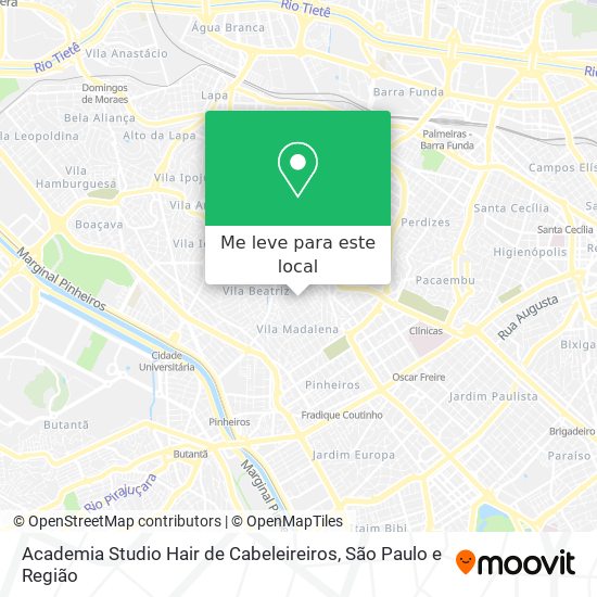 Academia Studio Hair de Cabeleireiros mapa