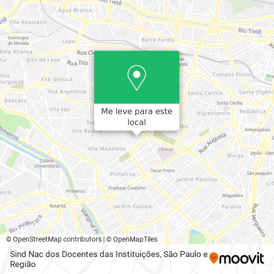 Sind Nac dos Docentes das Instituições mapa