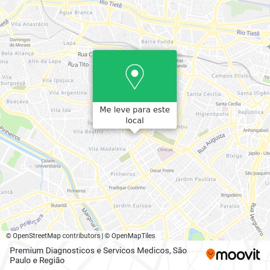 Premium Diagnosticos e Servicos Medicos mapa