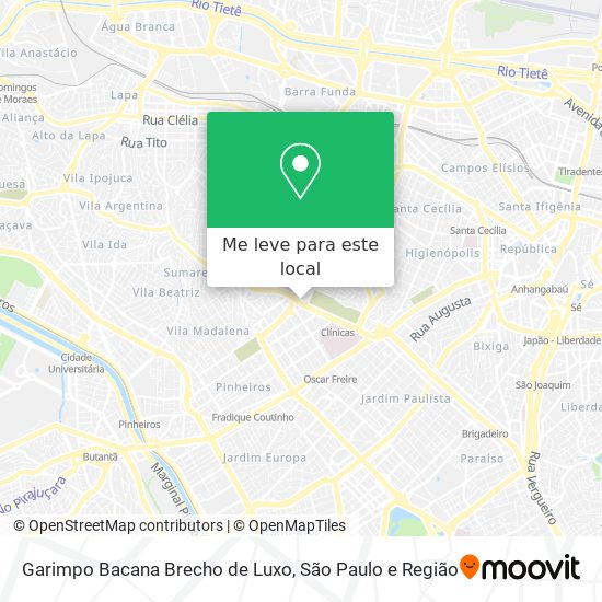 Garimpo Bacana Brecho de Luxo mapa