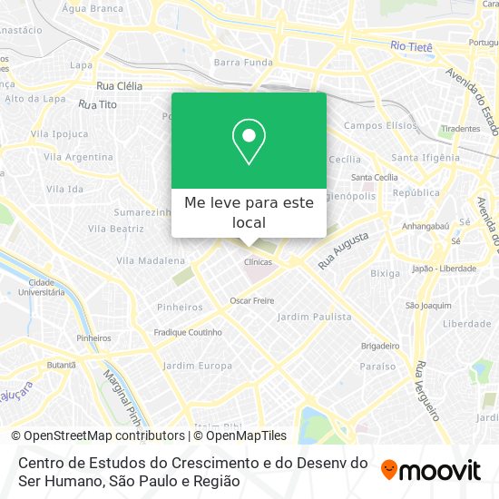 Centro de Estudos do Crescimento e do Desenv do Ser Humano mapa