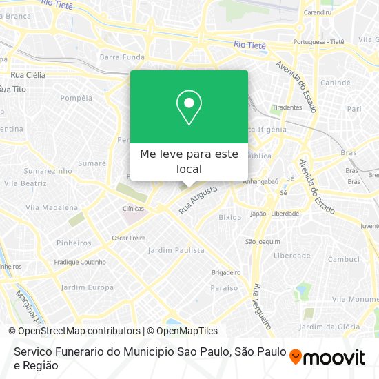 Servico Funerario do Municipio Sao Paulo mapa