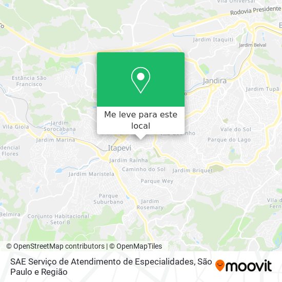 SAE Serviço de Atendimento de Especialidades mapa