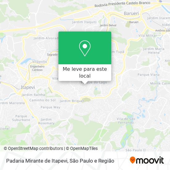 Padaria Mirante de Itapevi mapa