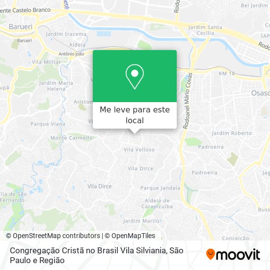 Congregação Cristã no Brasil Vila Silviania mapa