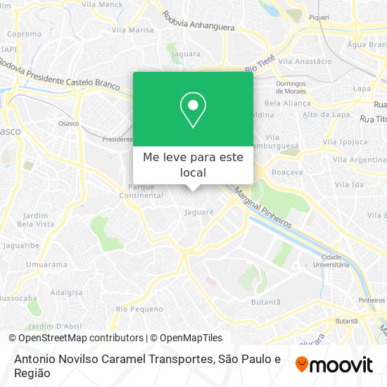 Antonio Novilso Caramel Transportes mapa