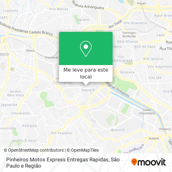 Pinheiros Motos Express Entregas Rapidas mapa