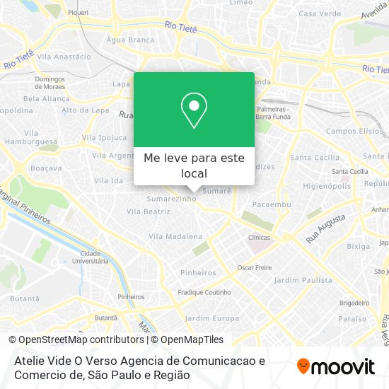 Atelie Vide O Verso Agencia de Comunicacao e Comercio de mapa