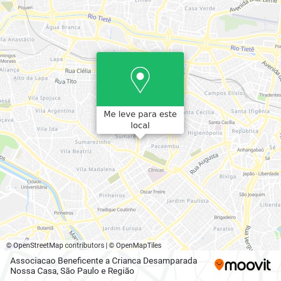 Associacao Beneficente a Crianca Desamparada Nossa Casa mapa