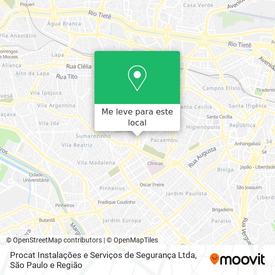 Procat Instalações e Serviços de Segurança Ltda mapa
