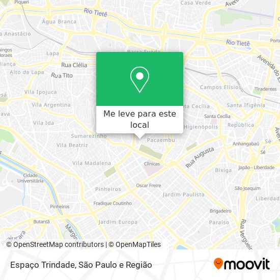 Espaço Trindade mapa