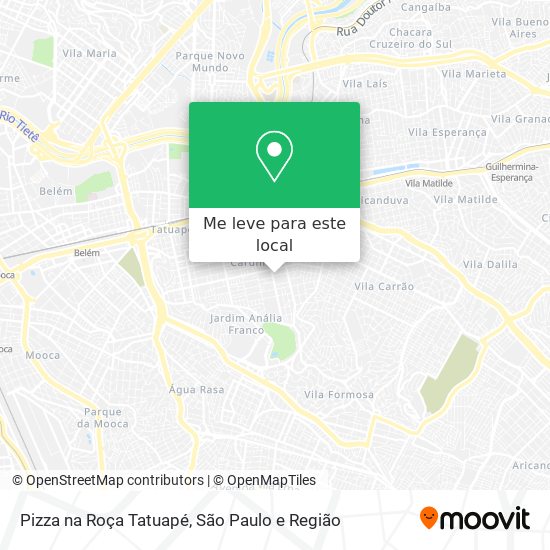 Pizza na Roça Tatuapé mapa