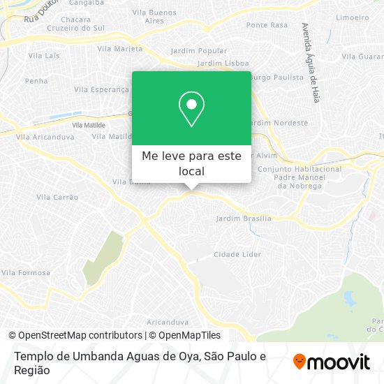 Templo de Umbanda Aguas de Oya mapa