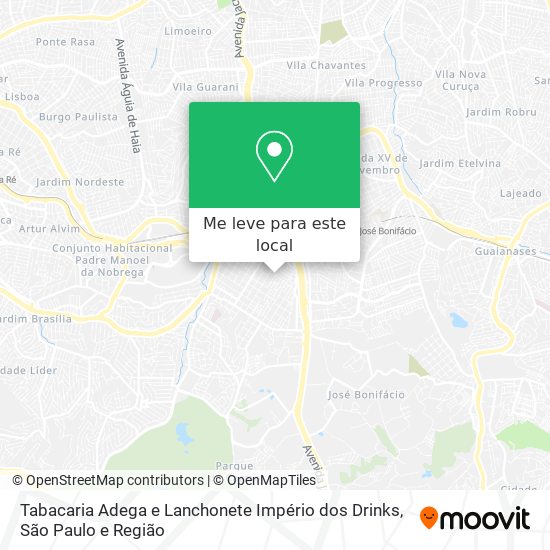 Tabacaria Adega e Lanchonete Império dos Drinks mapa