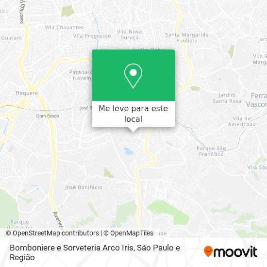 Bomboniere e Sorveteria Arco Iris mapa
