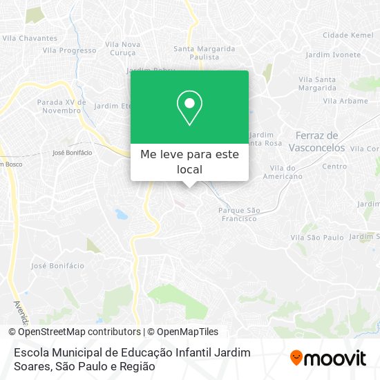 Escola Municipal de Educação Infantil Jardim Soares mapa