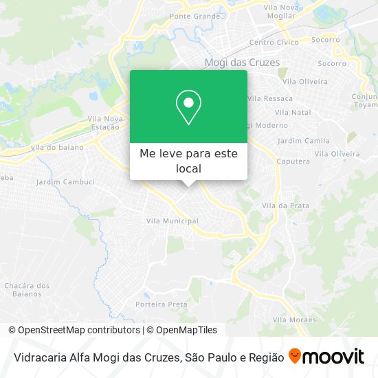 Vidracaria Alfa Mogi das Cruzes mapa