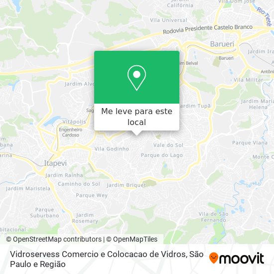 Vidroservess Comercio e Colocacao de Vidros mapa