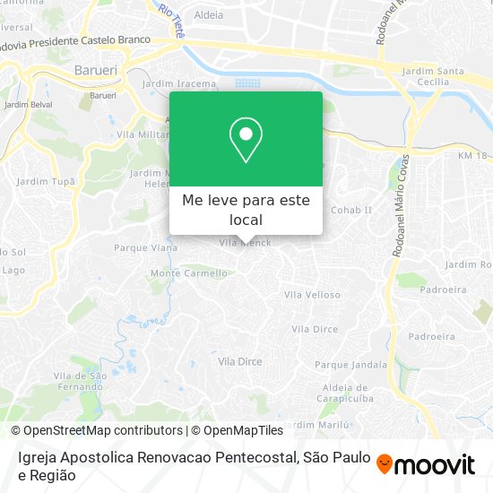 Igreja Apostolica Renovacao Pentecostal mapa