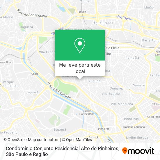 Condominio Conjunto Residencial Alto de Pinheiros mapa