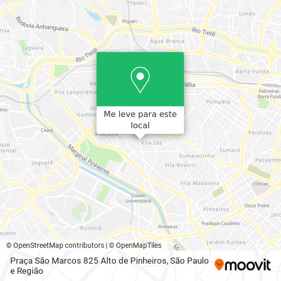 Praça São Marcos 825 Alto de Pinheiros mapa