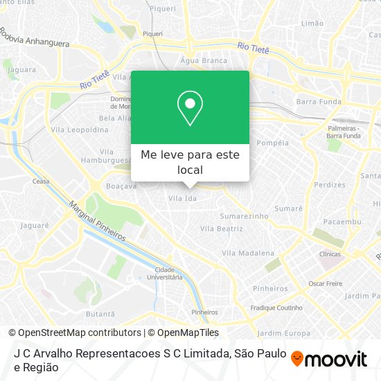 J C Arvalho Representacoes S C Limitada mapa