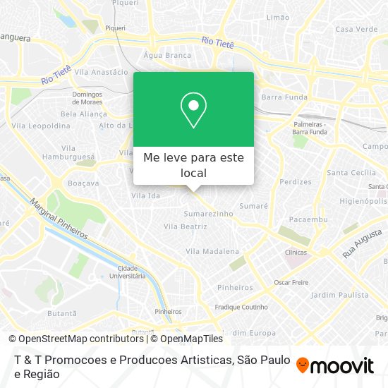 T & T Promocoes e Producoes Artisticas mapa