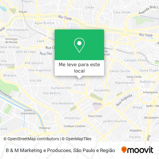 B & M Marketing e Producoes mapa