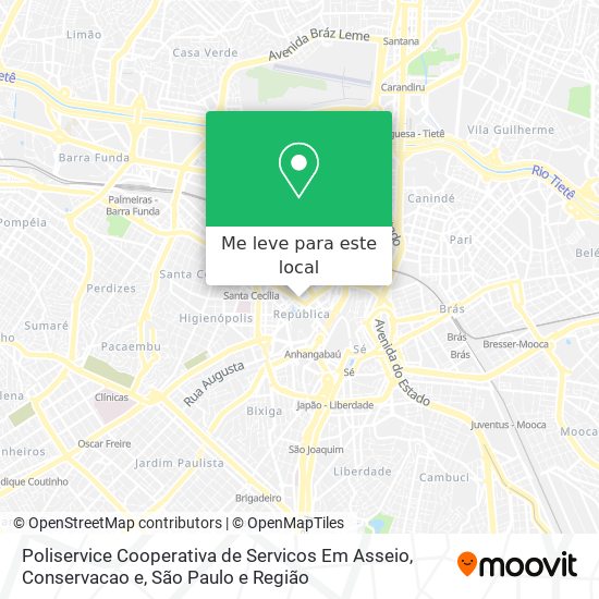 Poliservice Cooperativa de Servicos Em Asseio, Conservacao e mapa