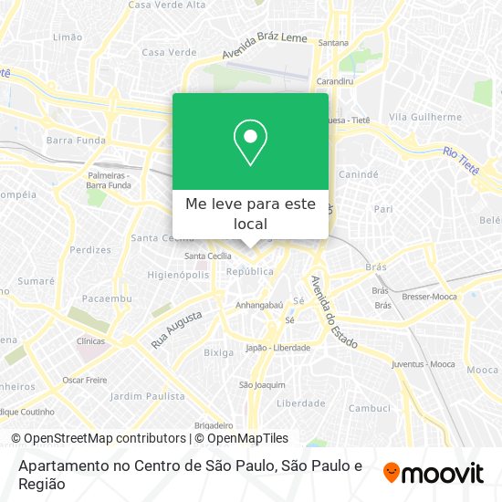 Apartamento no Centro de São Paulo mapa