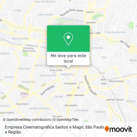Empresa Cinematográfica Santos e Magri mapa