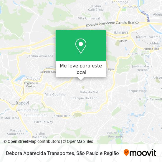 Debora Aparecida Transportes mapa