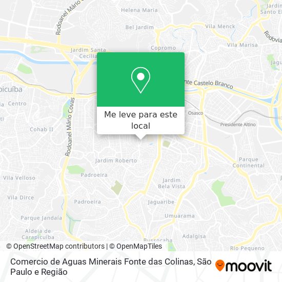 Comercio de Aguas Minerais Fonte das Colinas mapa