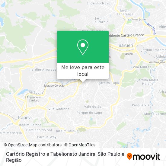 Cartório Registro e Tabelionato Jandira mapa