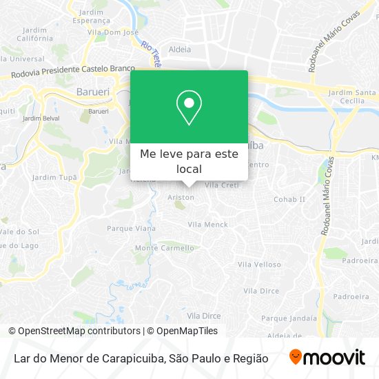 Lar do Menor de Carapicuiba mapa