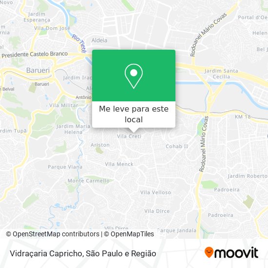 Vidraçaria Capricho mapa