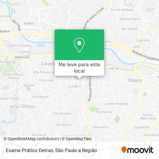 Exame Prático Detran mapa