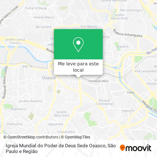 Igreja Mundial do Poder de Deus Sede Osasco mapa