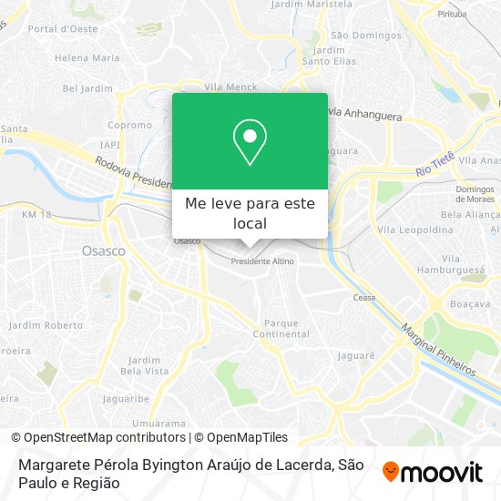 Margarete Pérola Byington Araújo de Lacerda mapa