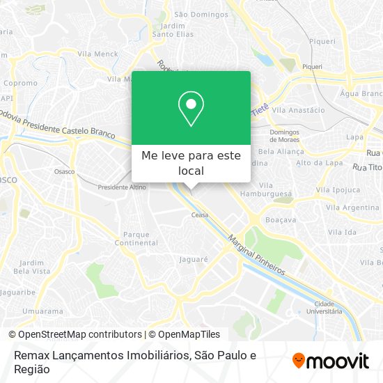 Remax Lançamentos Imobiliários mapa