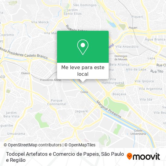 Todopel Artefatos e Comercio de Papeis mapa