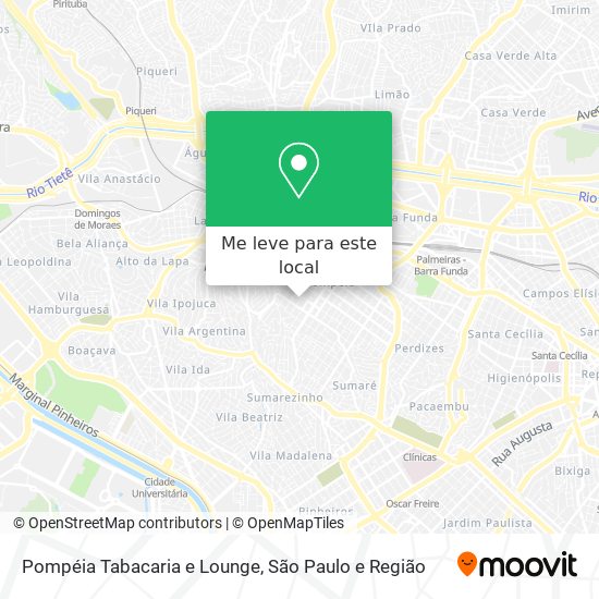 Pompéia Tabacaria e Lounge mapa