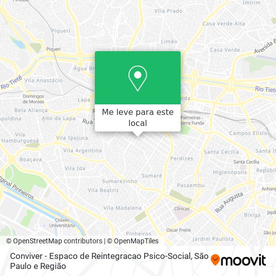 Conviver - Espaco de Reintegracao Psico-Social mapa