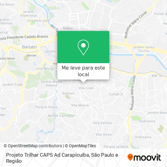 Projeto Trilhar CAPS Ad Carapicuíba mapa